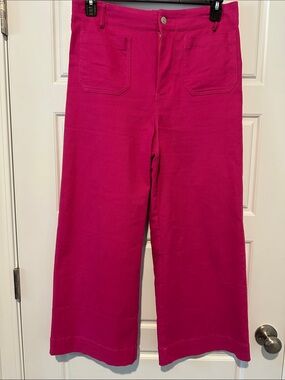 eesome Bright Fuchsia Cropped Wide-Leg Pants